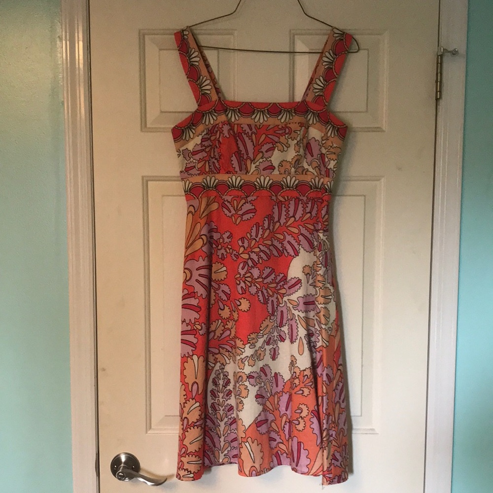 A Line Coral patterned dress